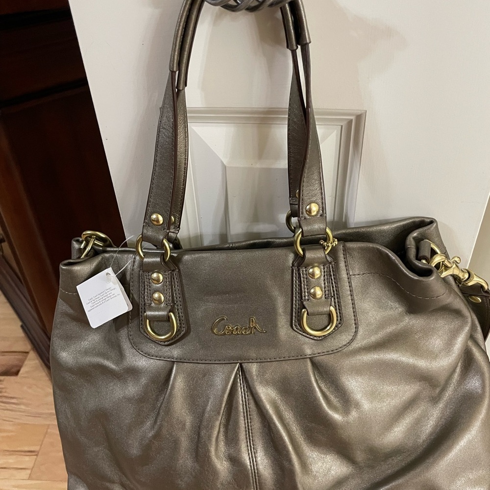Coach Shimmering Metallic Shoulder Bag